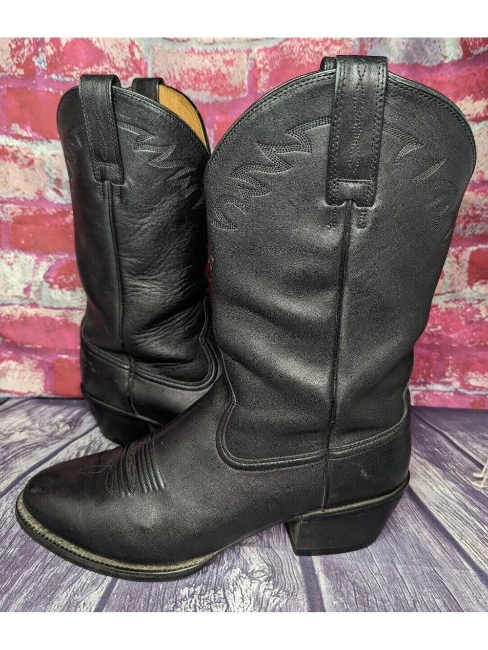 Ariat Heritage Sedona Mens Western Black Leather Cowboy Work Boots 10.5 D 34601